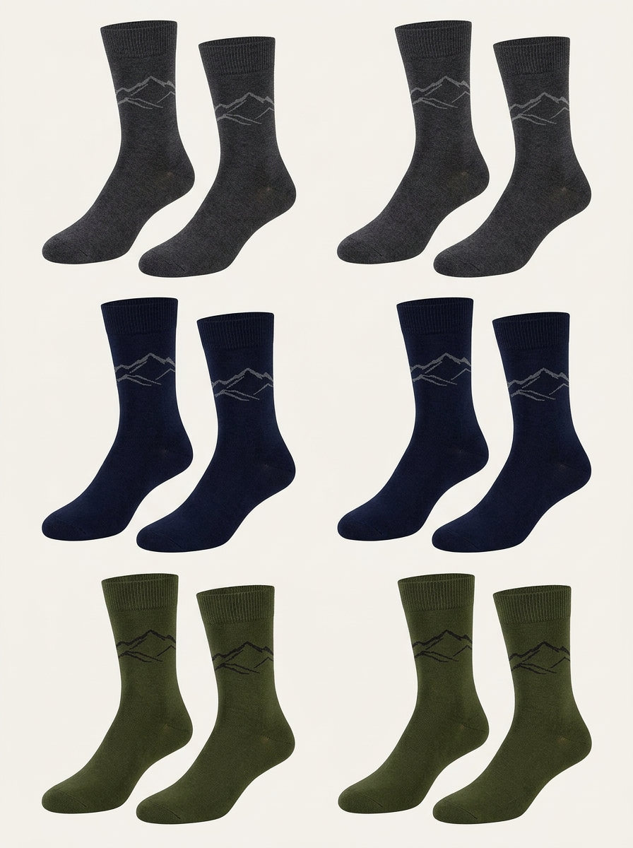 Men's Mountain Range Graphic Crew Sock Set