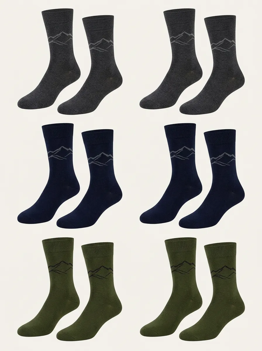 Men's Mountain Range Graphic Crew Sock Set