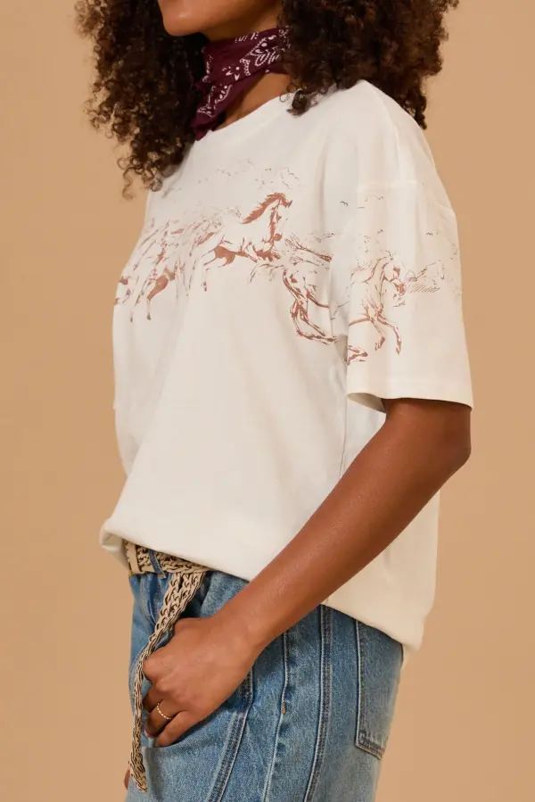 Running Horses Oversized Tee
