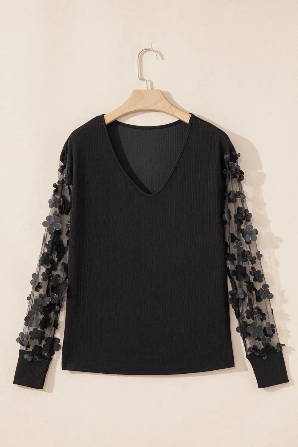Floral Mesh Long Sleeve Top