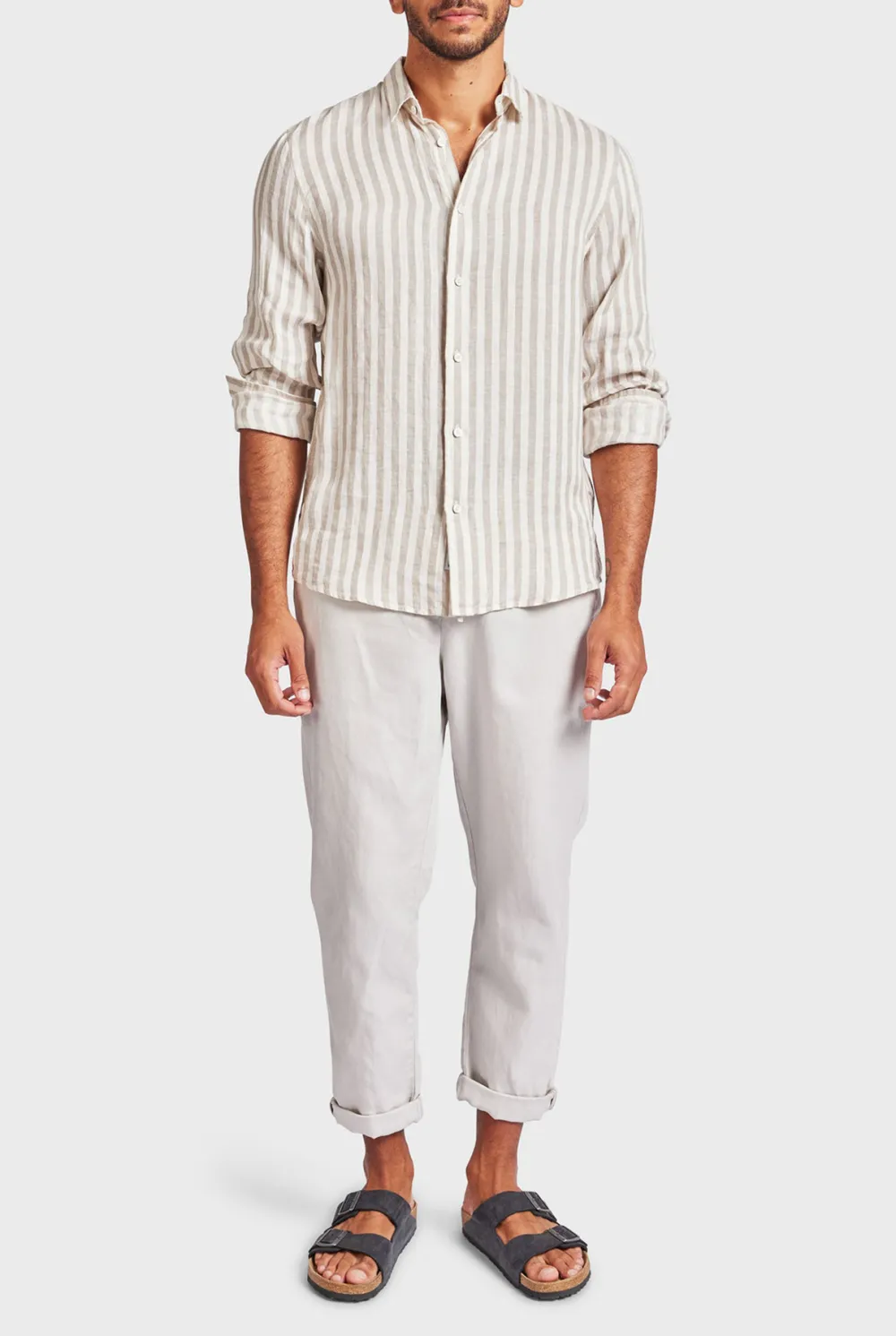 Striped Linen Button Down Shirt