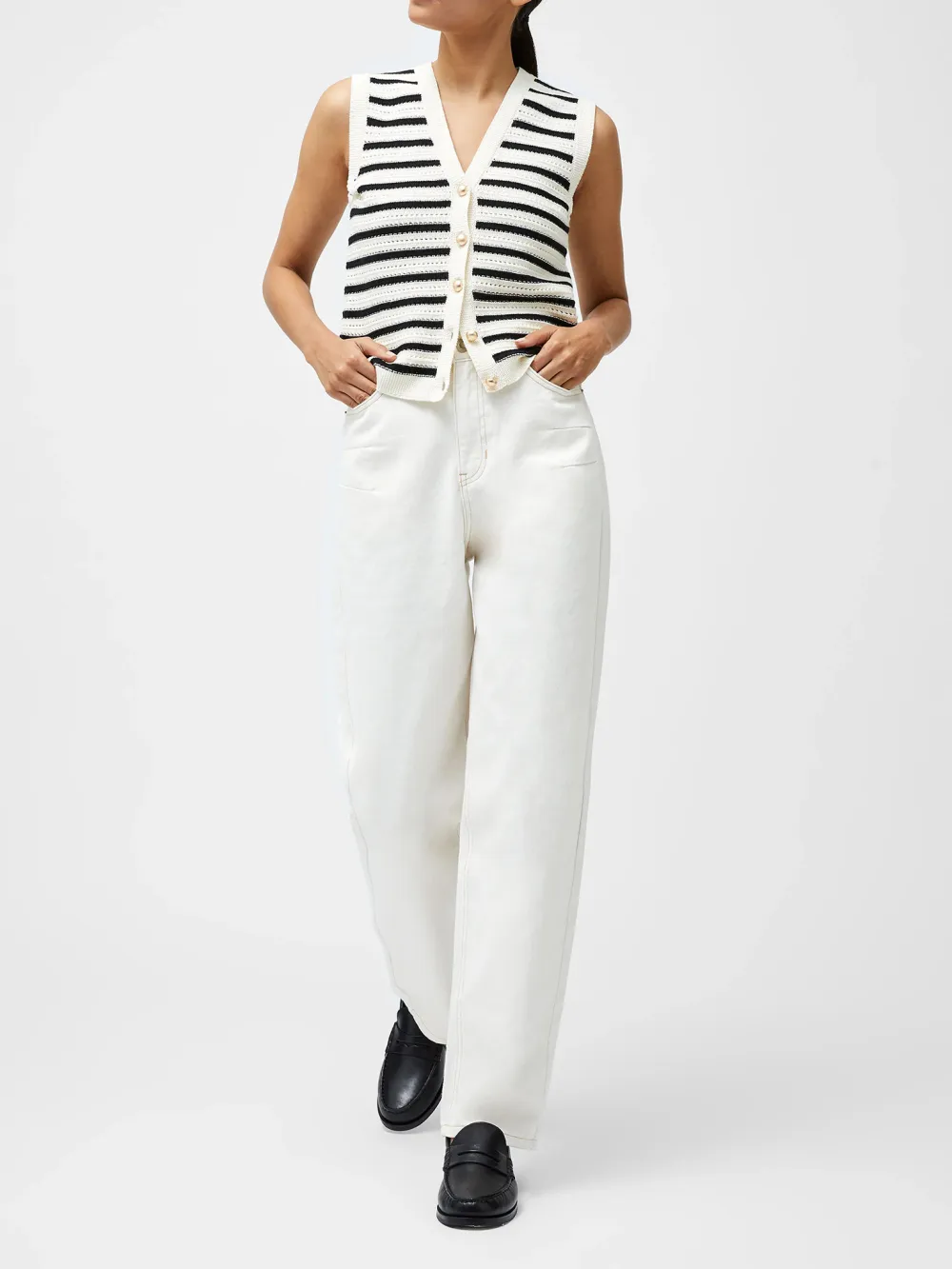 Basic Casual Commuter Denim Trousers