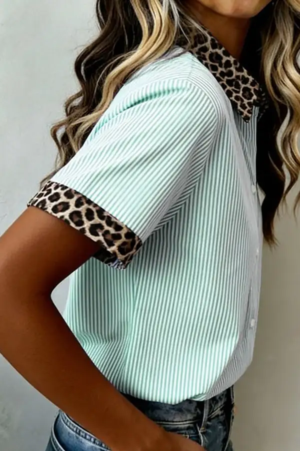 Relaxed Short Sleeve Collared Casual Shirt