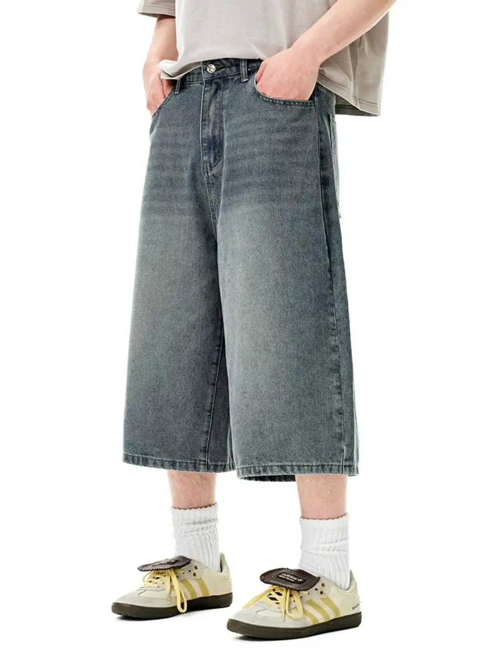 Refined Men's Wide Leg Denim Shorts