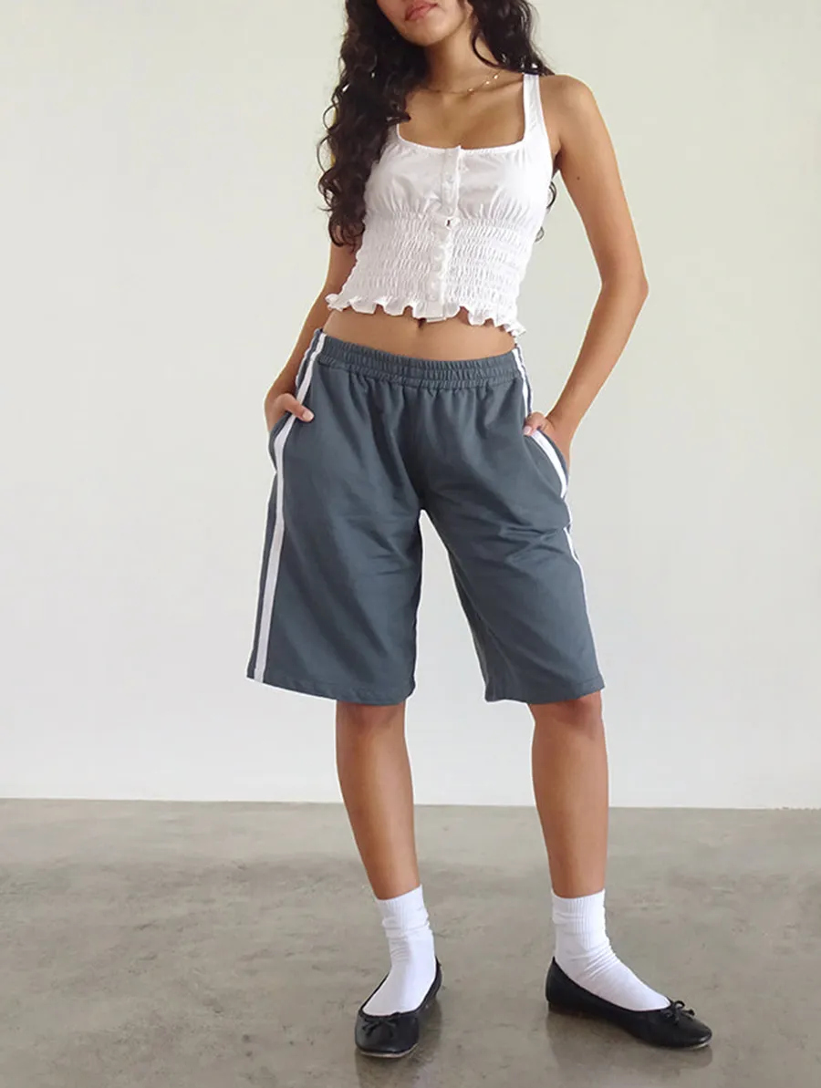 Short In Blue Mirage With White Stripe