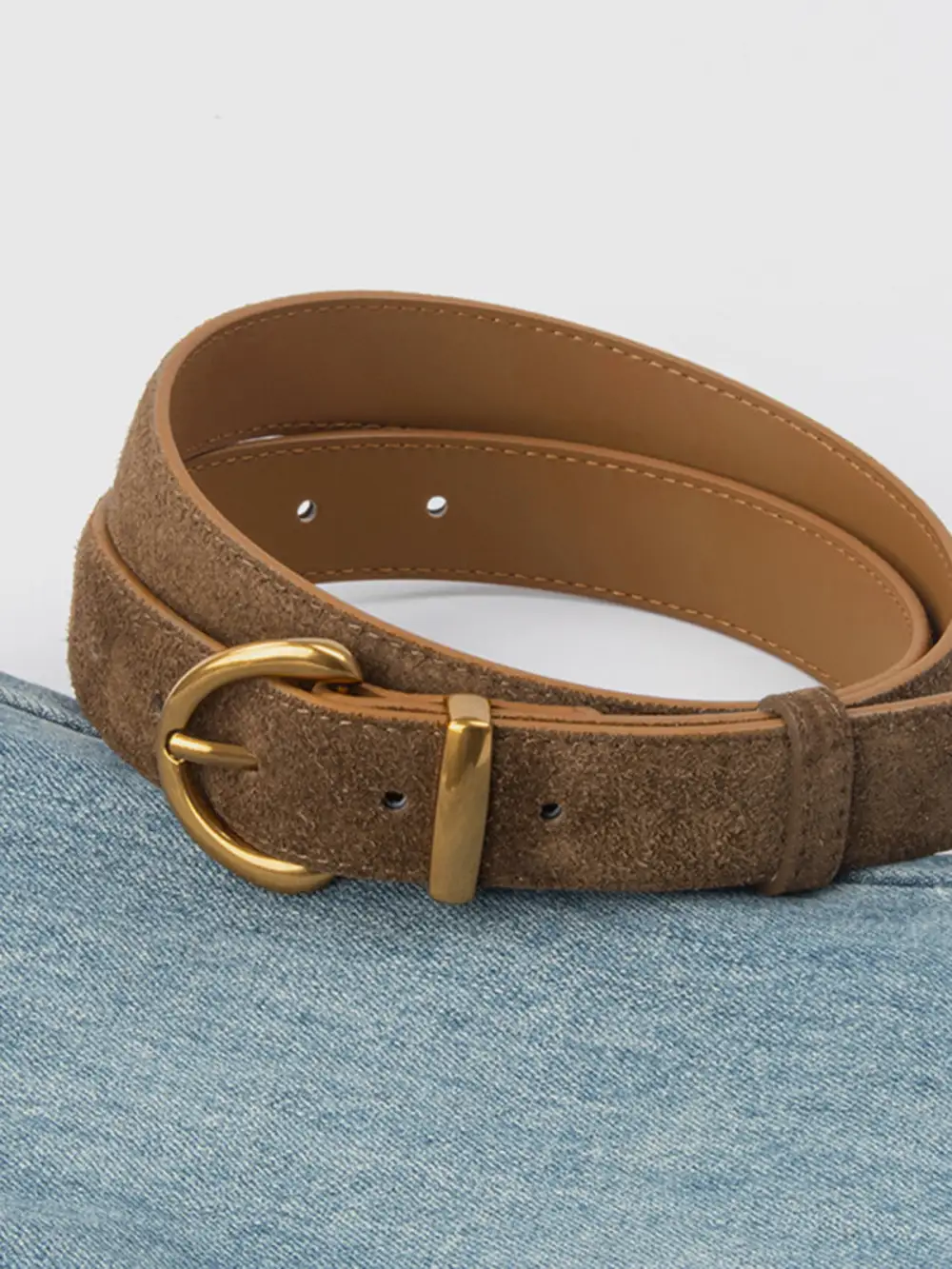 Brown soft buckle leather belt