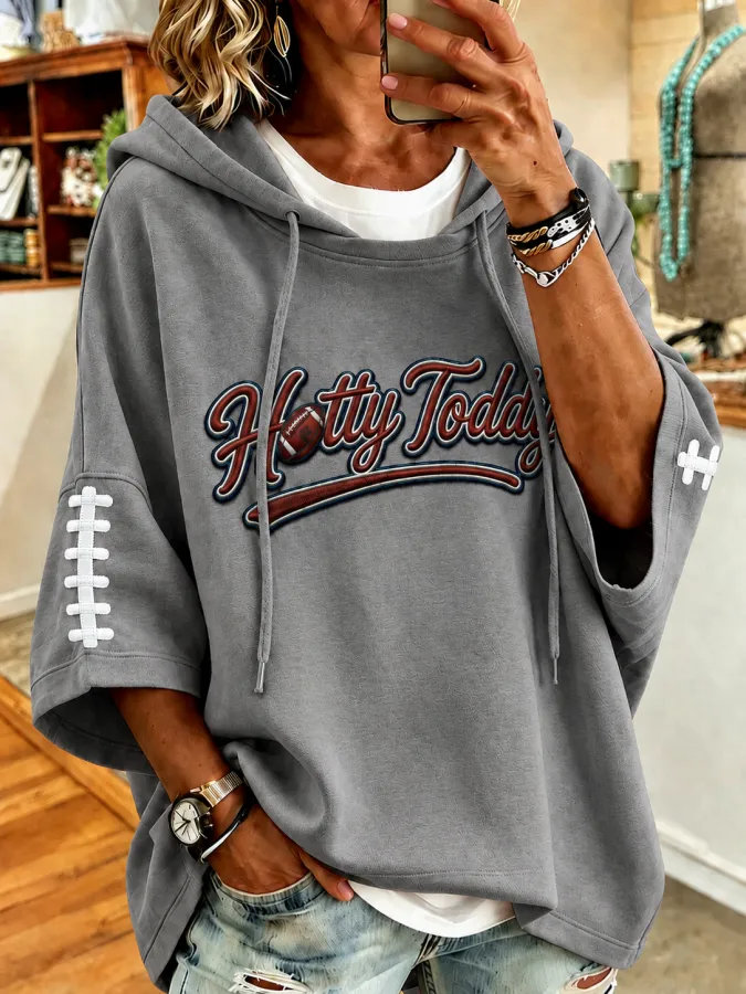Women’S Football Fans Print Hoodie