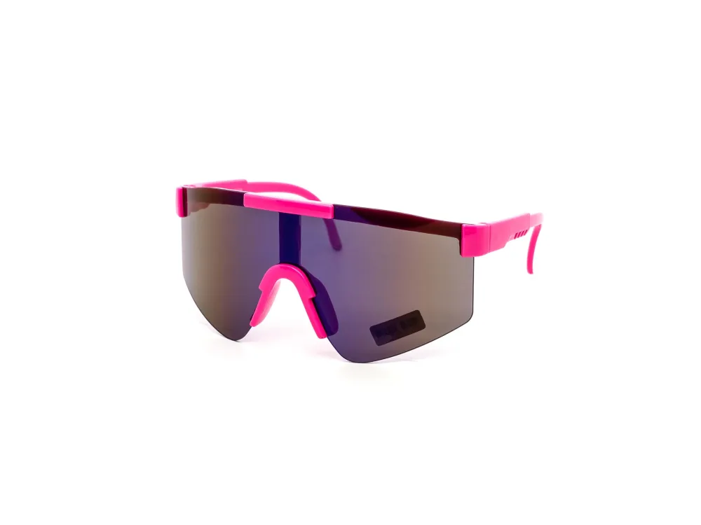 12-Pack Kids Oversized Sport Rimless Shield Burnt Mirror Sunglasses