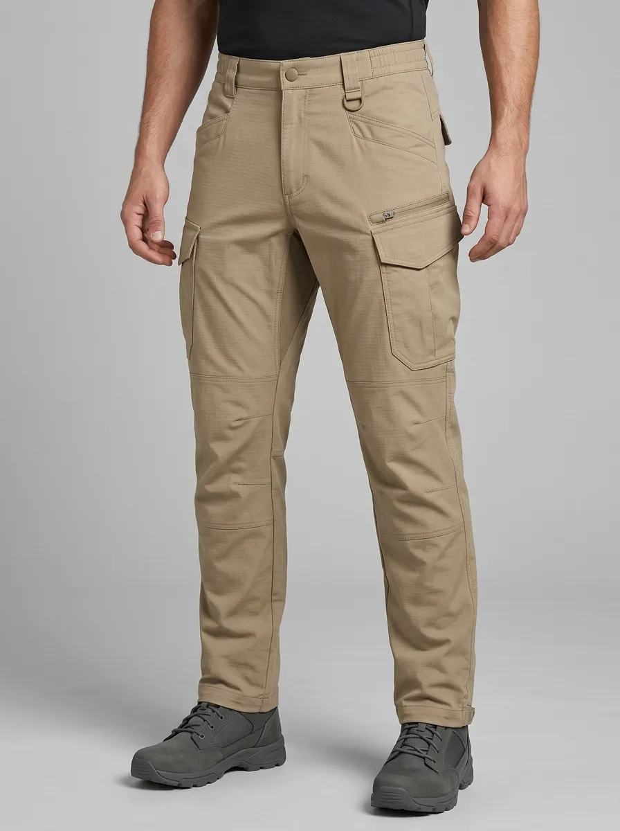 Men's Tactical Outdoor Multi-Pocket Khaki Cargo Pants