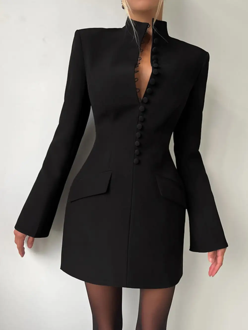 Button Front Dress Casual
