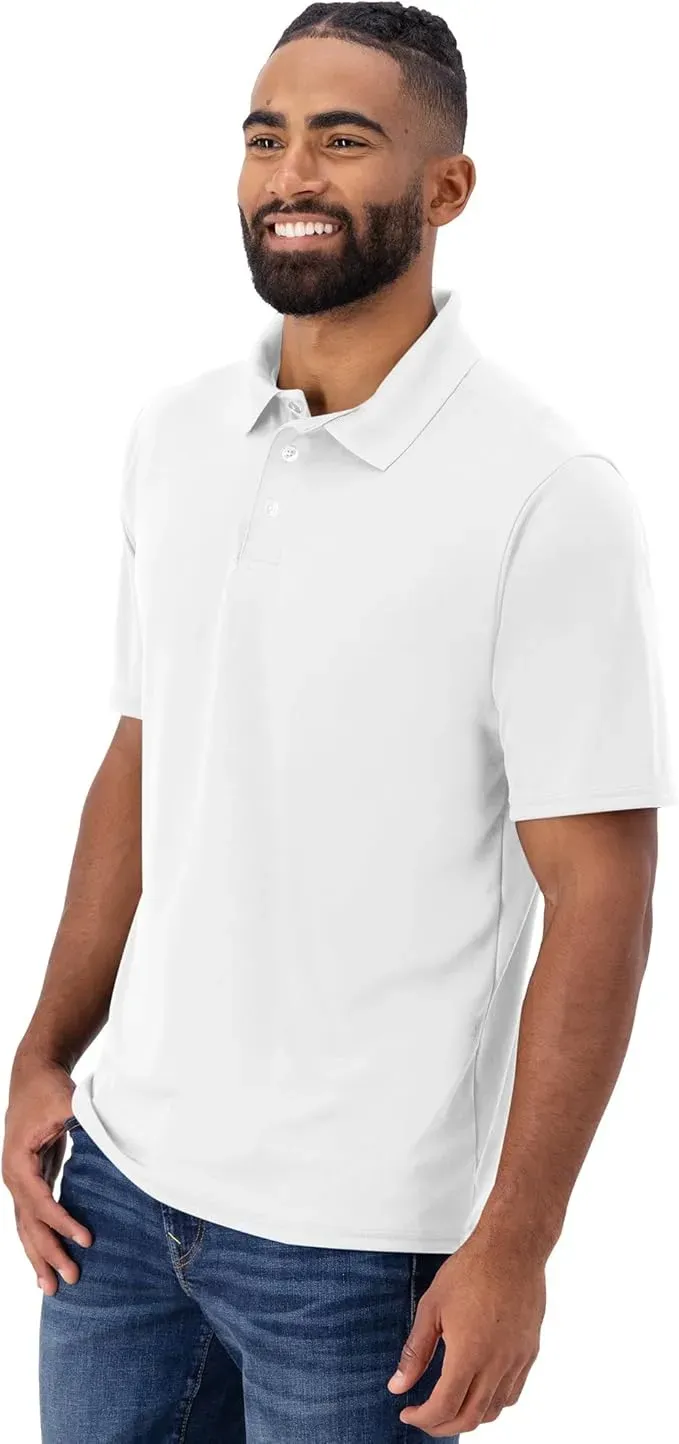 Men's Cool Short-Sleeve Polo Shirt with Three-Button Placket