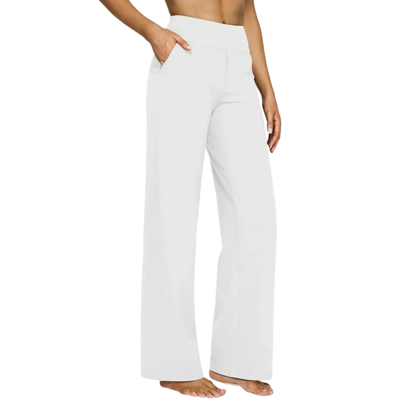 Loose High-Waist Business Casual Pants Yoga Pants Women Wide Leg Pants with Pockets Comfortable Athletic