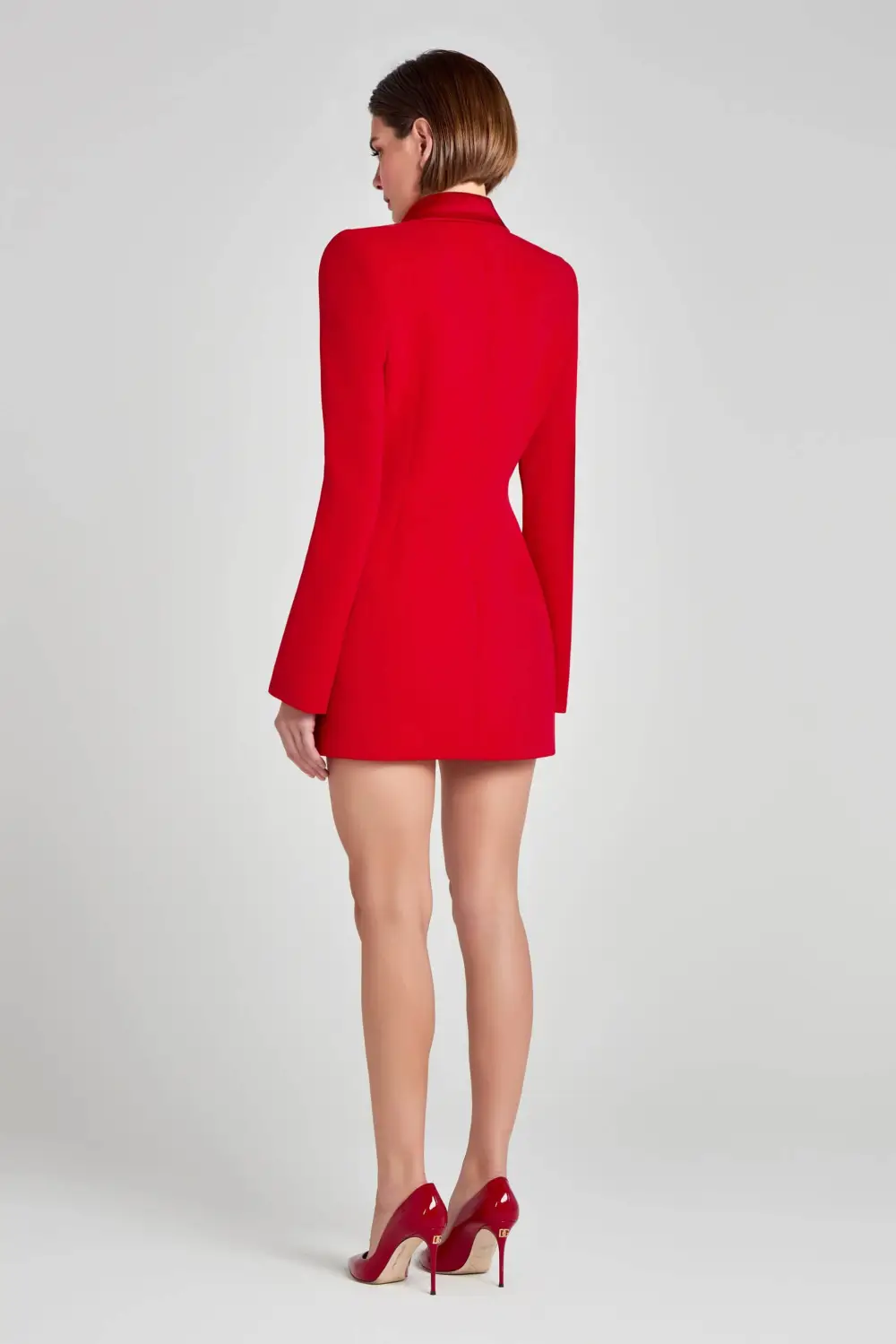 Chic Double Breasted Lapel Blazer Mini Dress