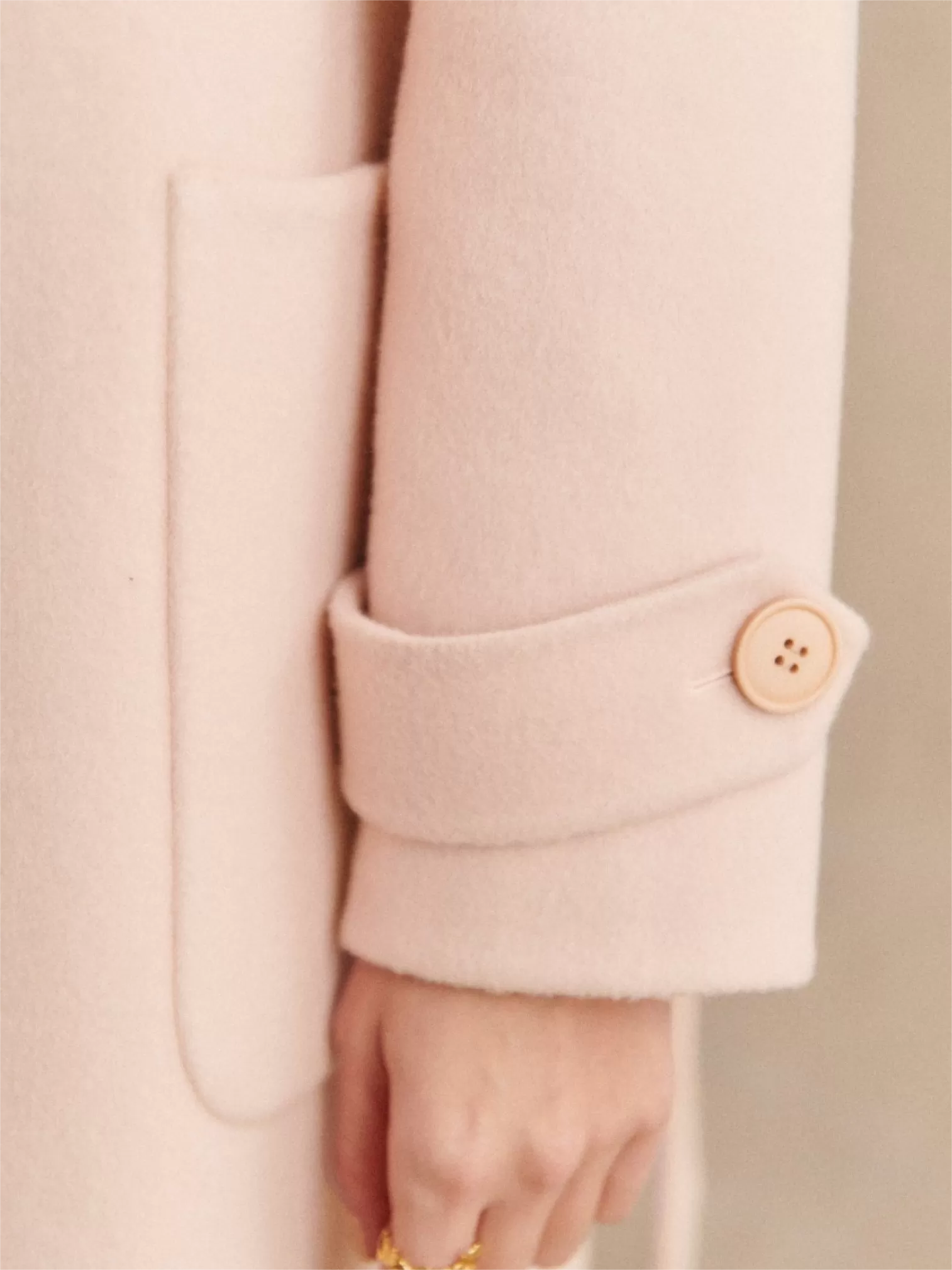 Light Pink Longline Wool Coat
