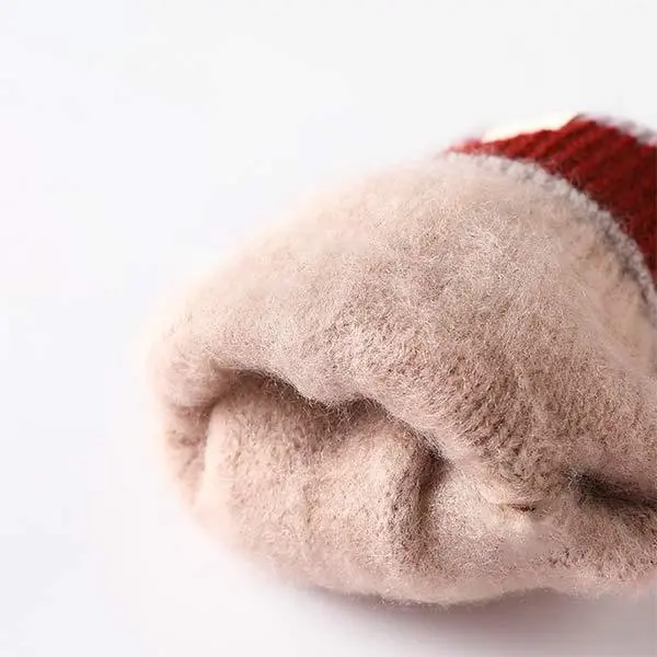 Double Layer Fleece Thick Wool Touch Screen Gloves 68232218C
