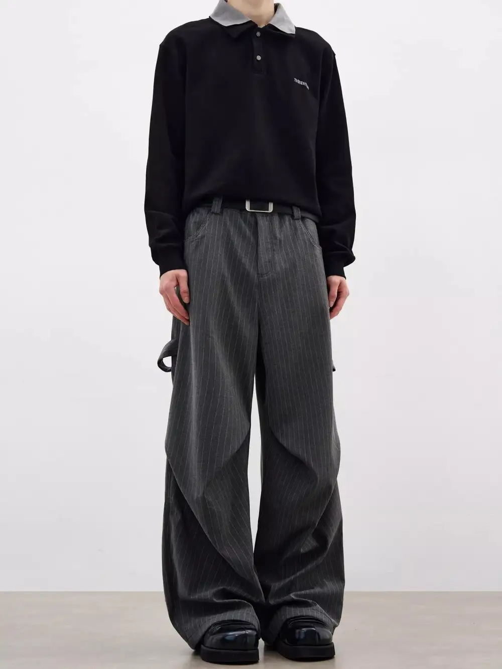 Textured Men's Plus Size Wide Leg Pants
