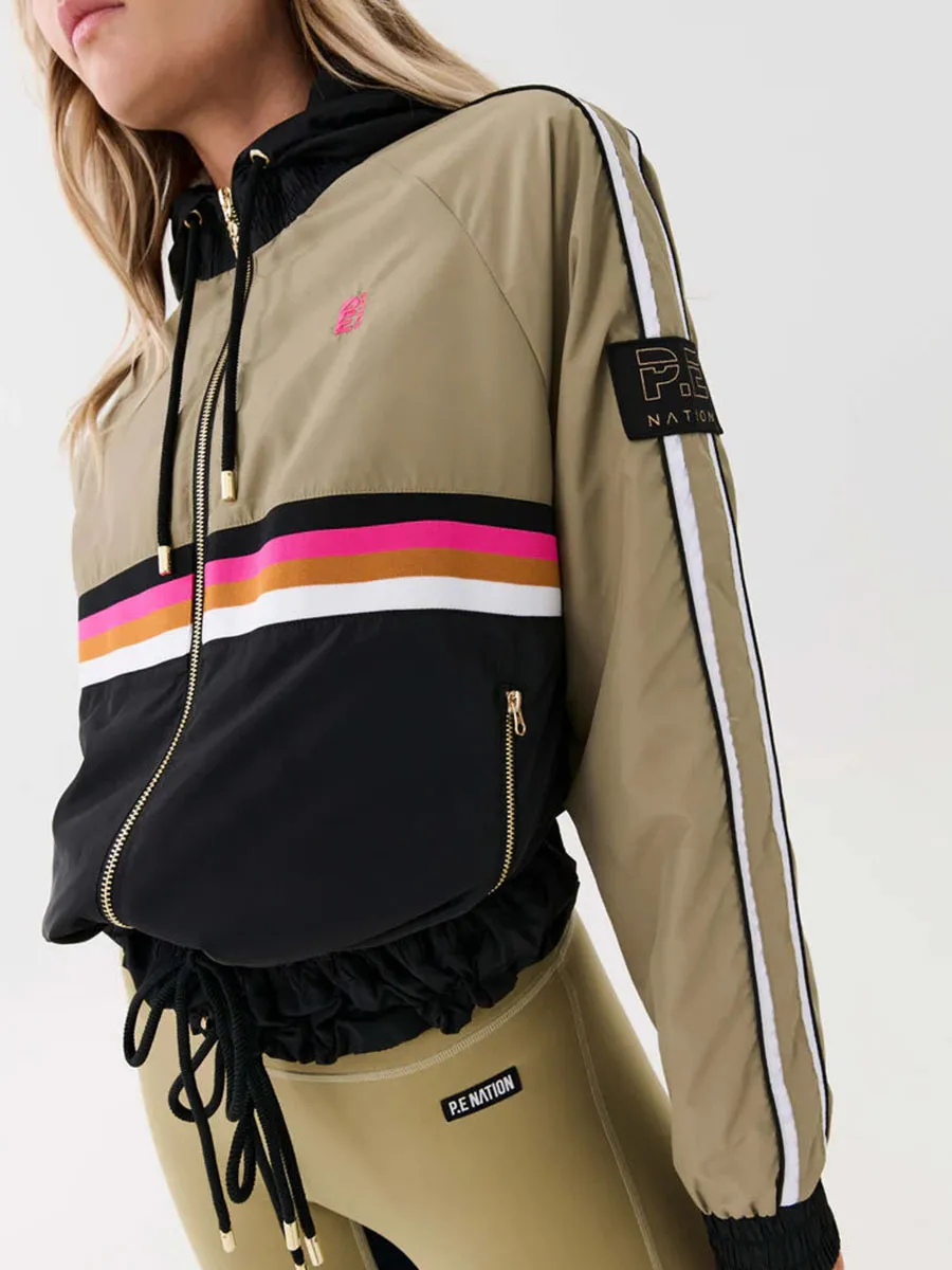 CONTRAST COLOR ZIP UP JACKET