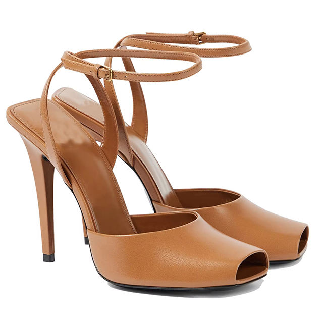 Lunara Peep Toe Block Heel Sandals