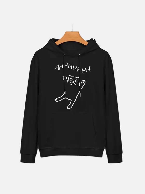 Jumping Kitten Pattern Hoodie