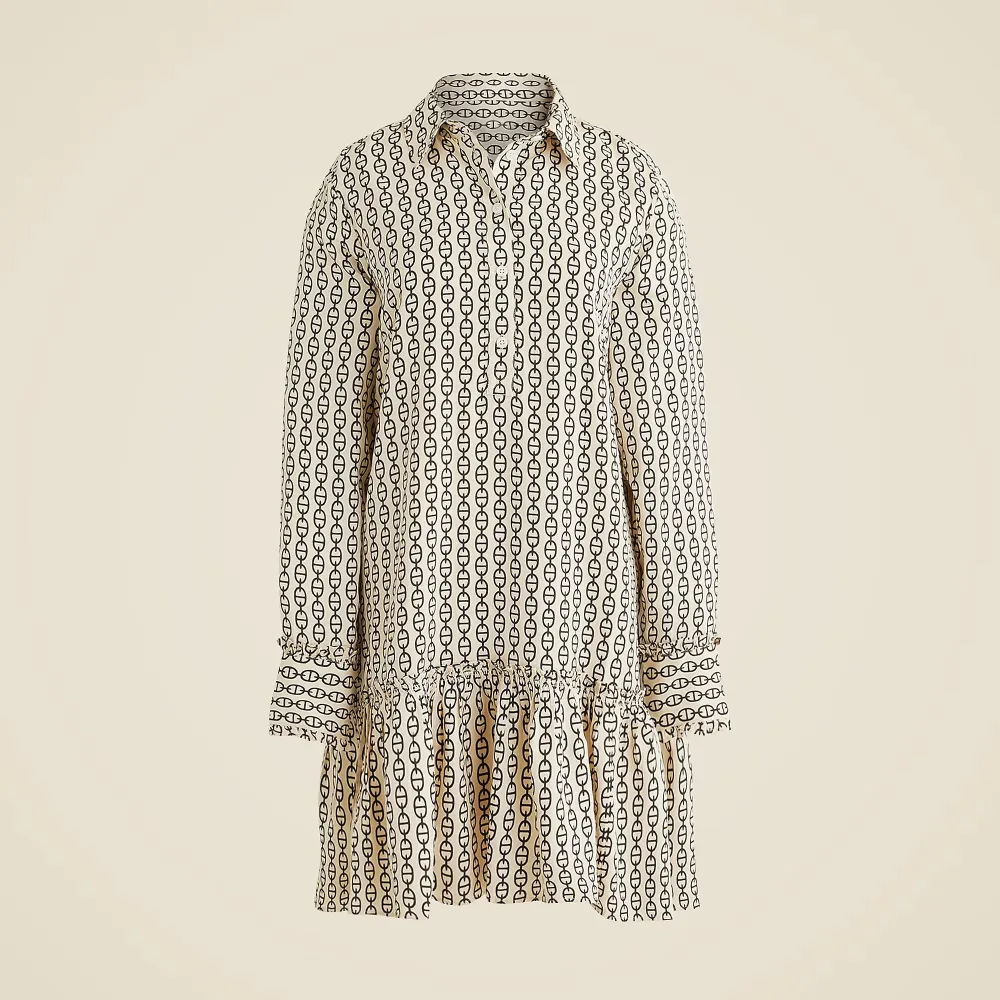 Patterned Shirt Dress For Gentle Casual Daily Style