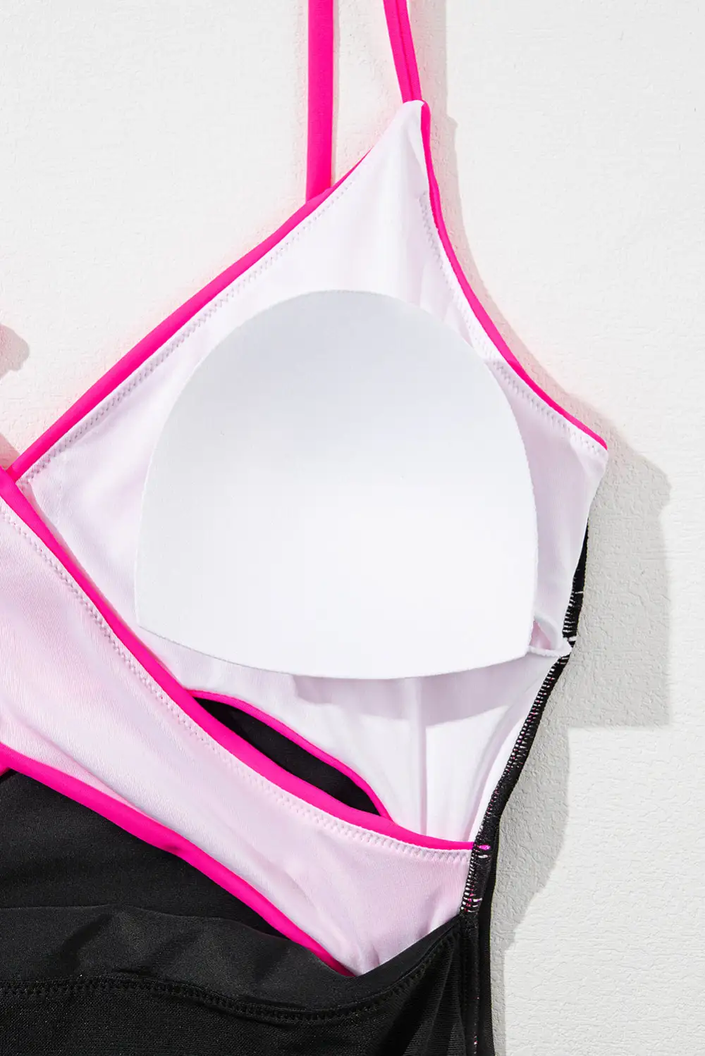 Crossover Blocked Pattern Panel Detail One Swimsuit