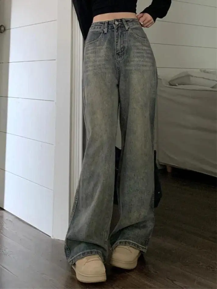 Washed Distressed High Rise Boyfriend Jeans