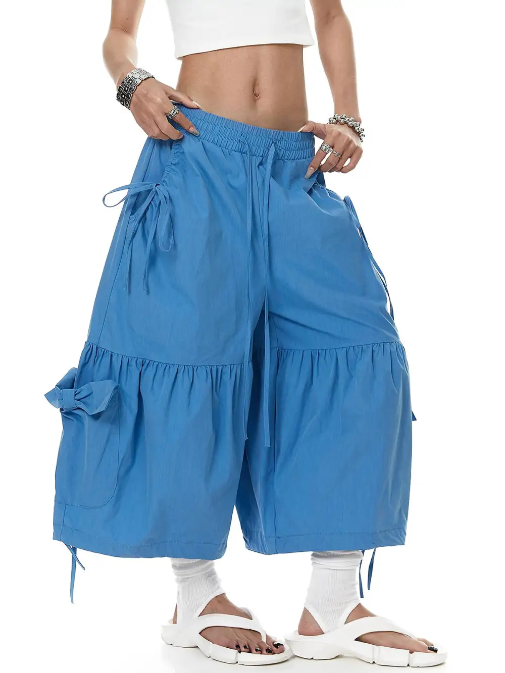 Bow-Detail Cargo Pants