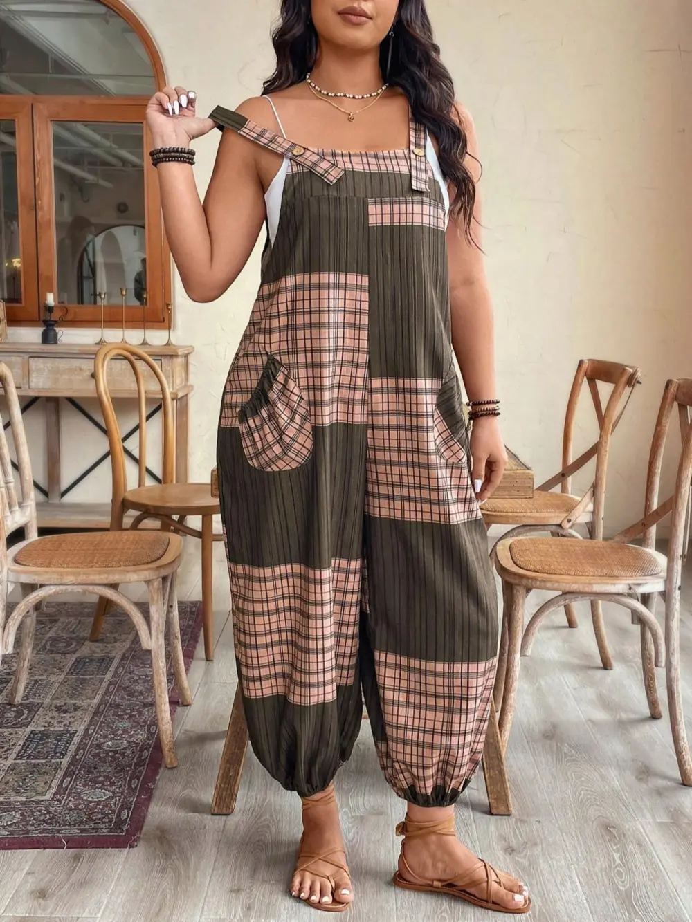 [Plus Size] Slim-Fit, Comfortable, Casual Sleeveless Jumpsuit