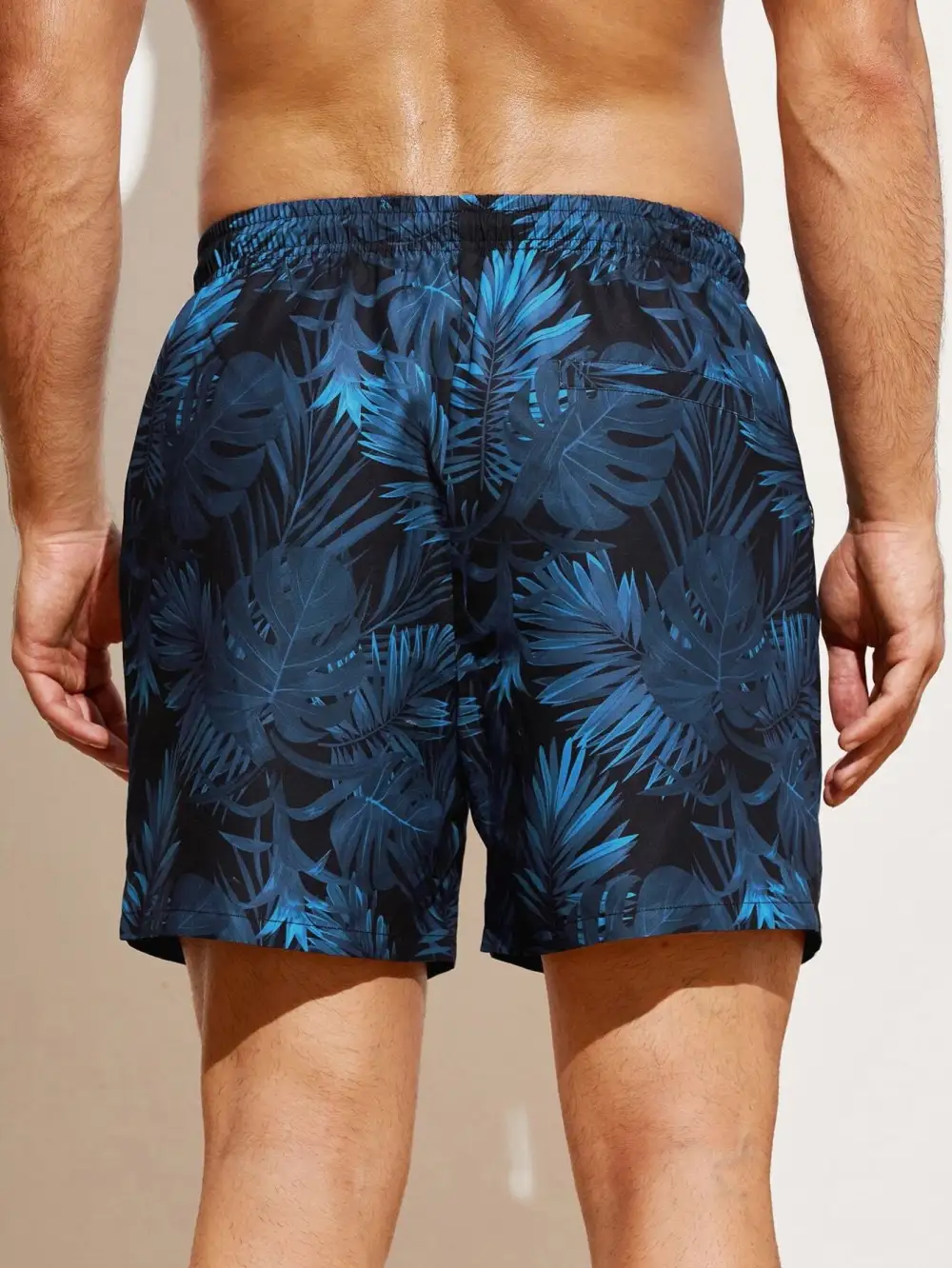 Men's Tropical Drawstring Swim Trunks