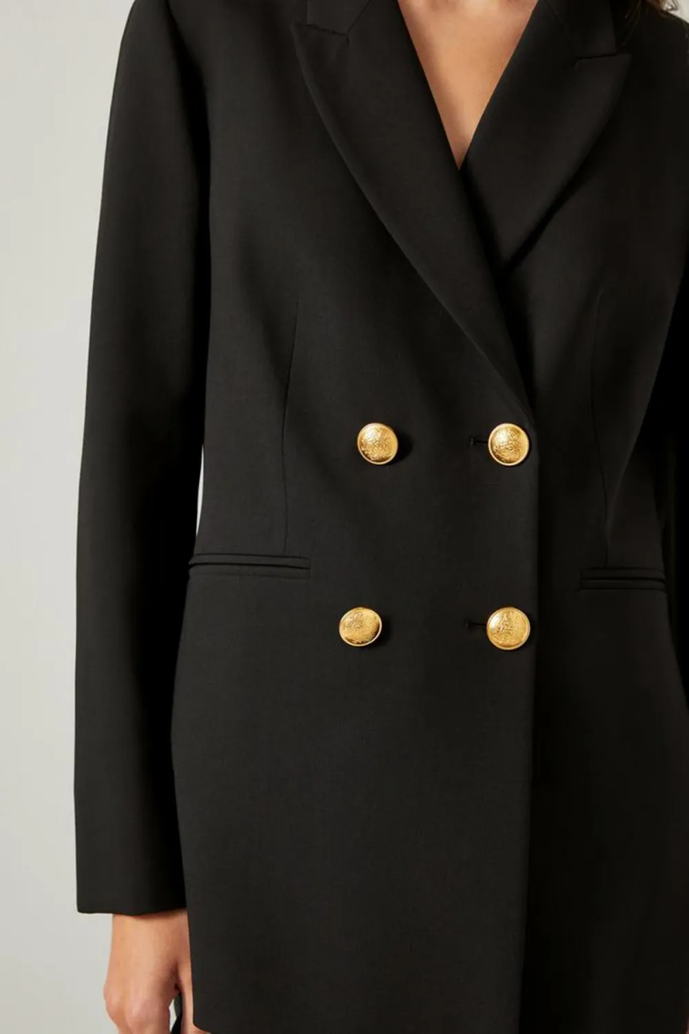 Black Double Breasted Tailored Blazer