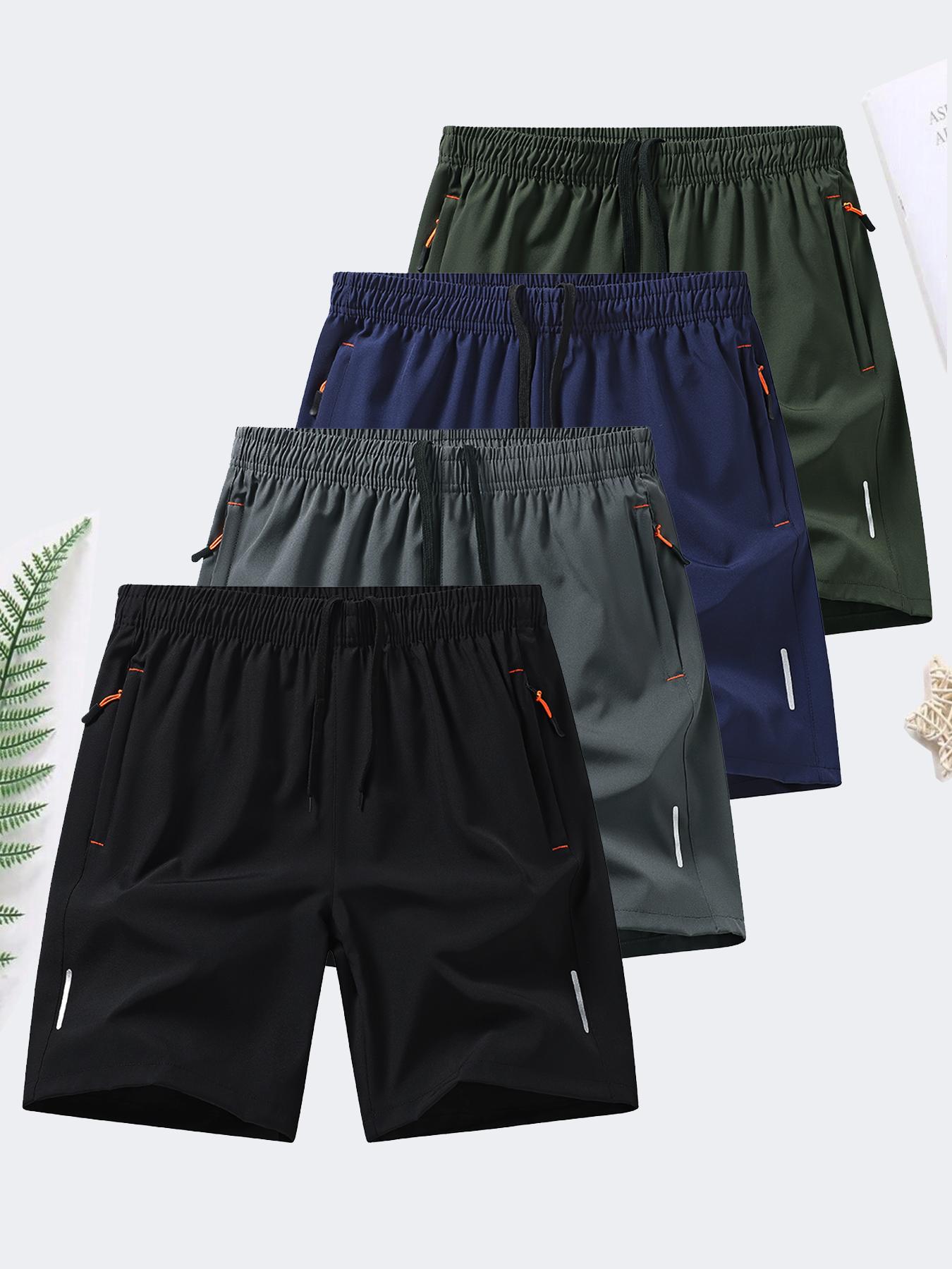 men’s zipper pocket shorts – summer ice silk beach shorts
