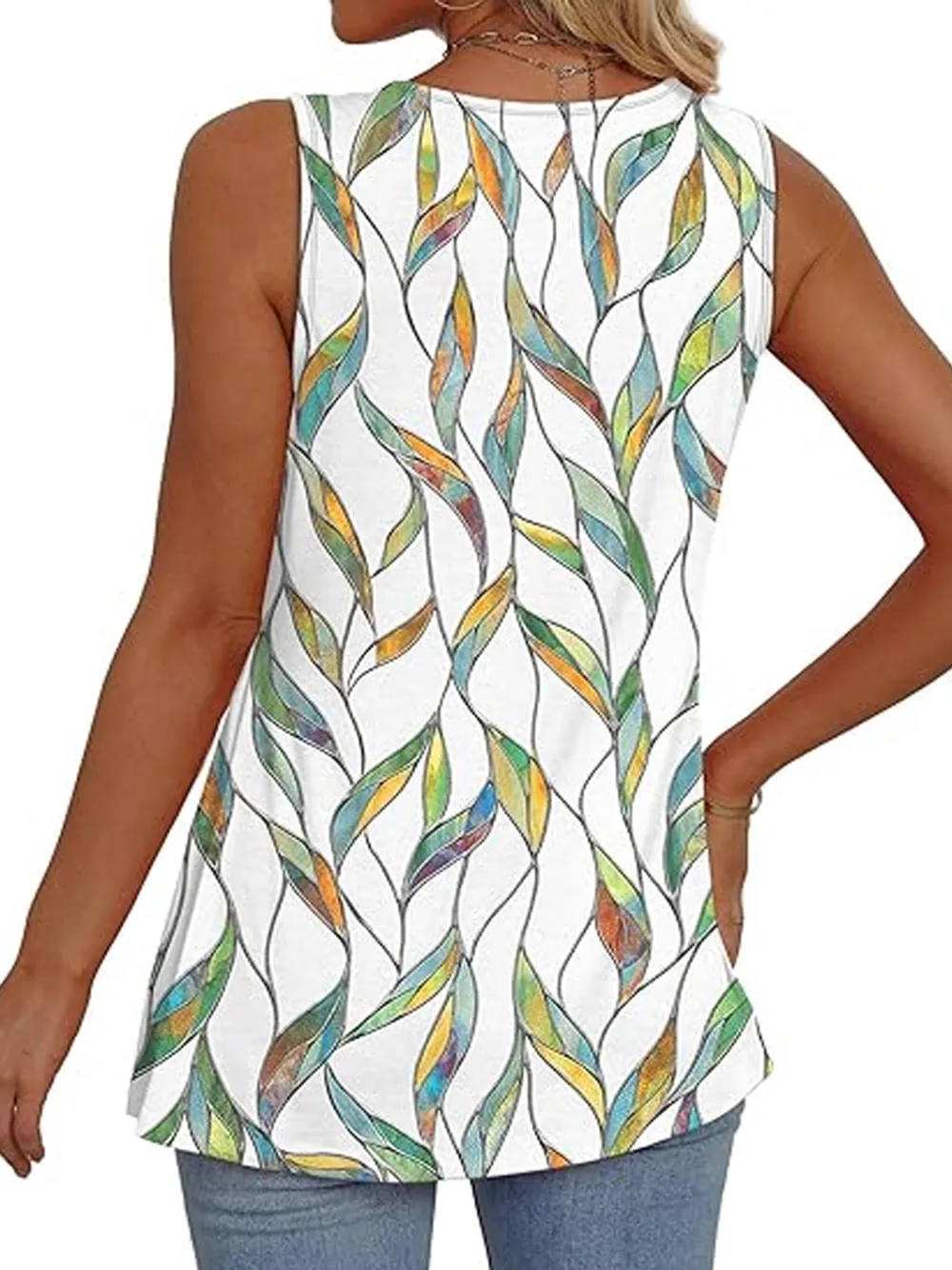 Womens Tank Tops 2025 Flowy Peplum Tops For Women Dressy Sleeveless V Neck Babydoll Tank Tops