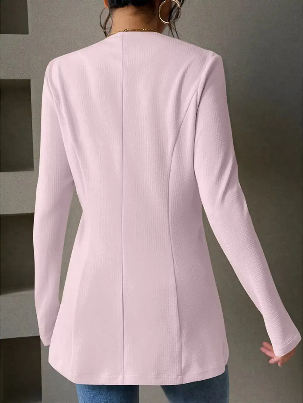 Classic Single-Button Long-Sleeve Blazer