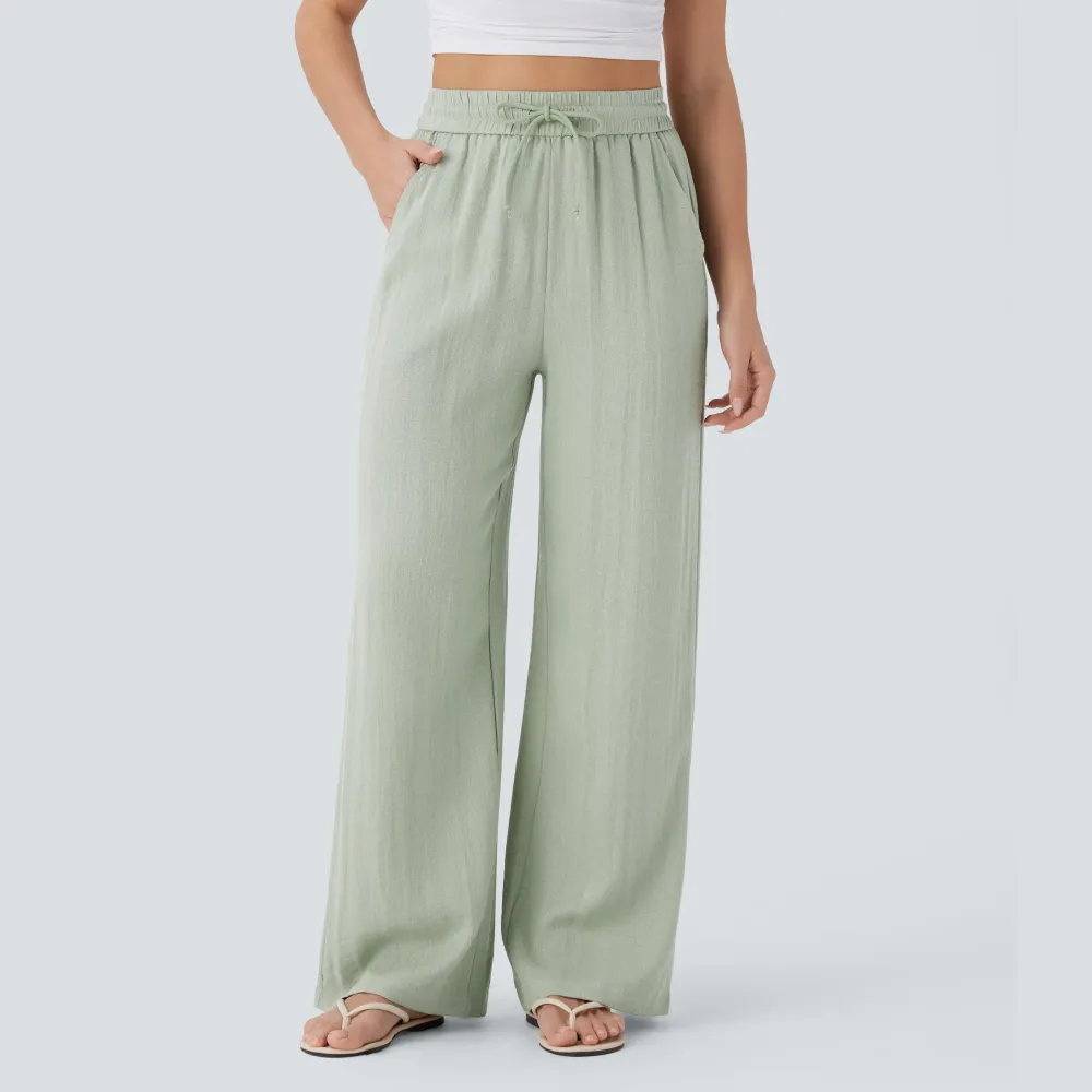 🔥Last Day: 14-Pack Only $35 🔥Women'S High-Waisted Linen Trousers