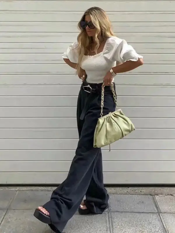 Fluid Polished Denim Jeans
