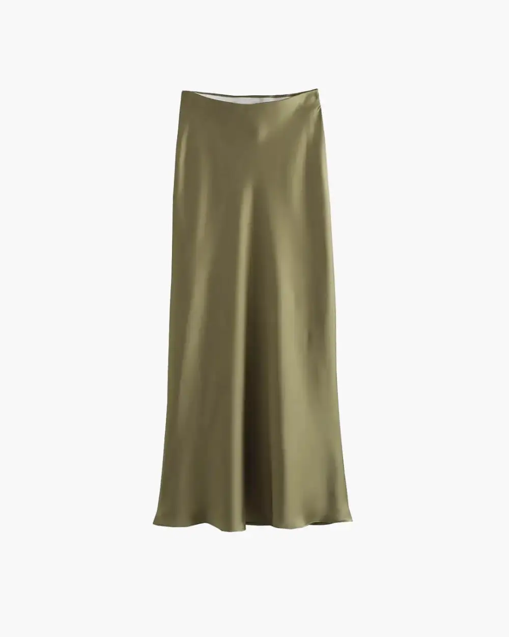 Simple Lace Satin High Waist Skirt