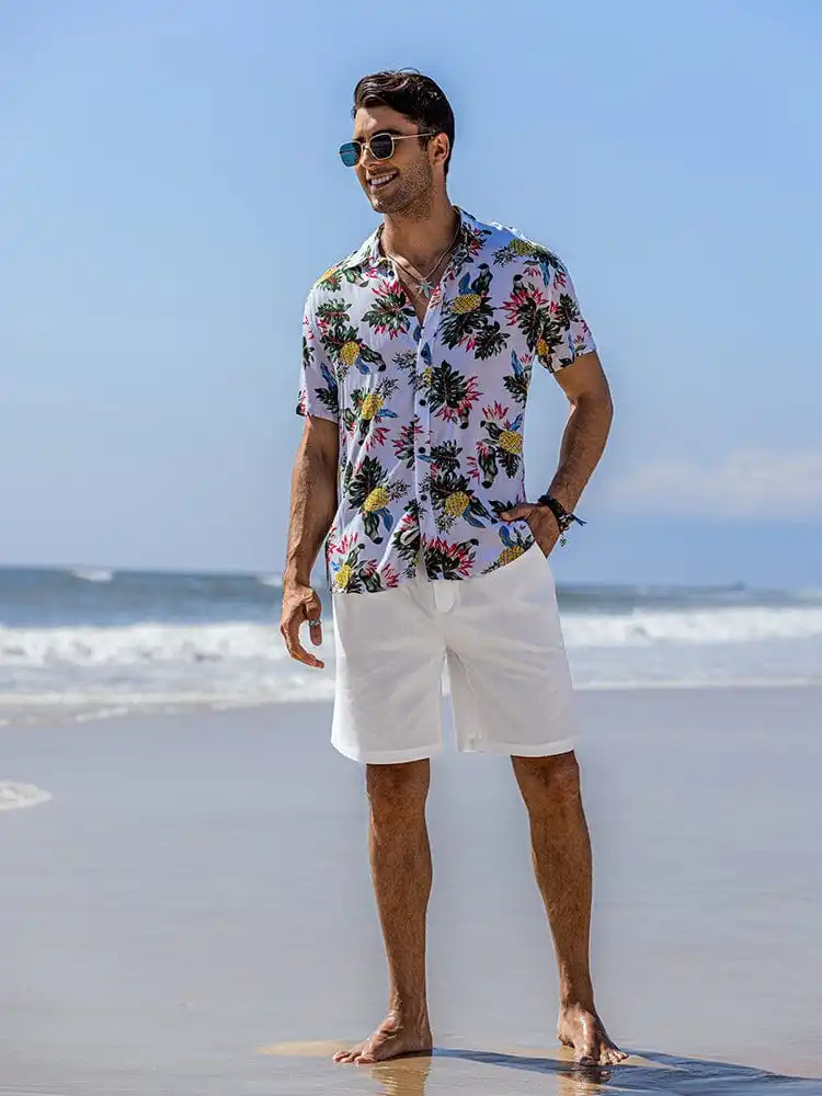 Classic Elastic Waist Linen Shorts