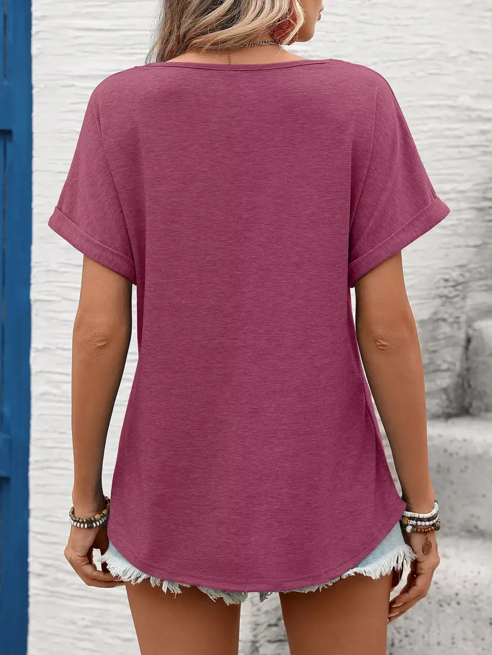 Lace Trim Detail Short Sleeve T-Shirt