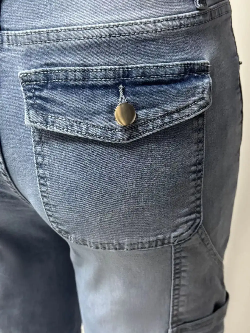 Sharp Wide Leg Washed Denim Jeans