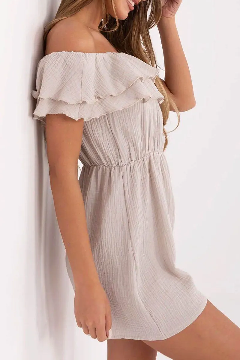 Lightweight Ruffle Off Shoulder Jumpsuit