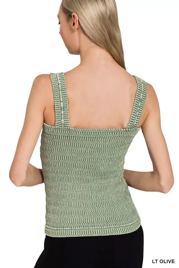 Modern Seamless Winkle Stone Washed Tank Top