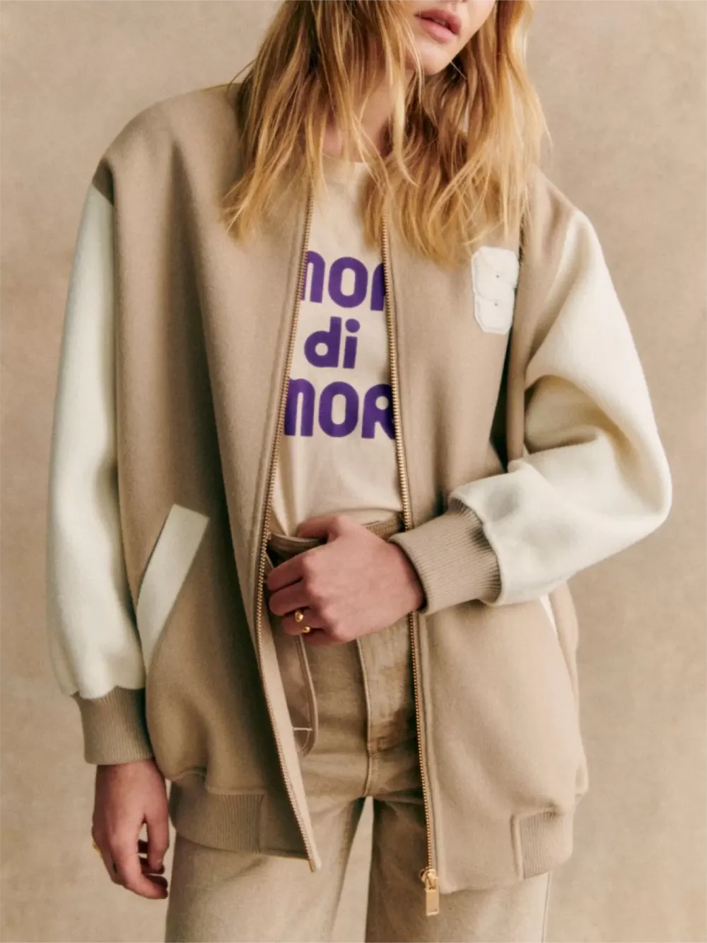 Letter Print Jacket