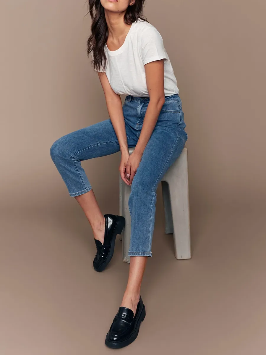 Soft Skin-Friendly Straight-Leg Slim Jeans