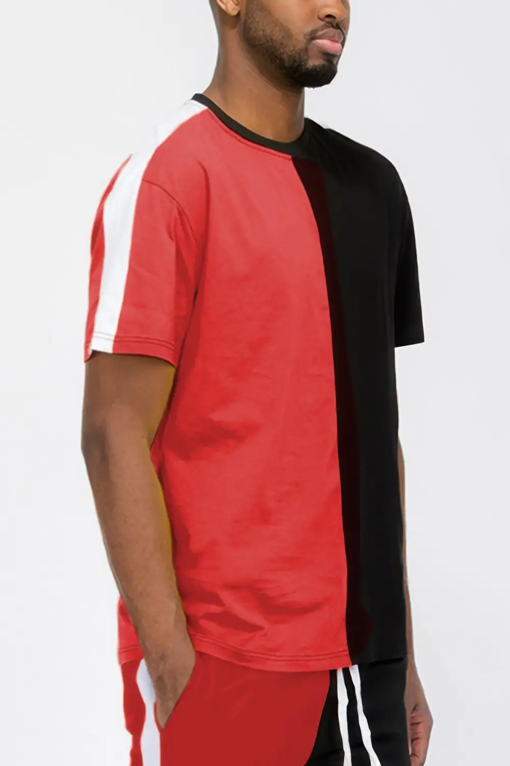 Two Tone Color Block Short Sleeve T-Shirt