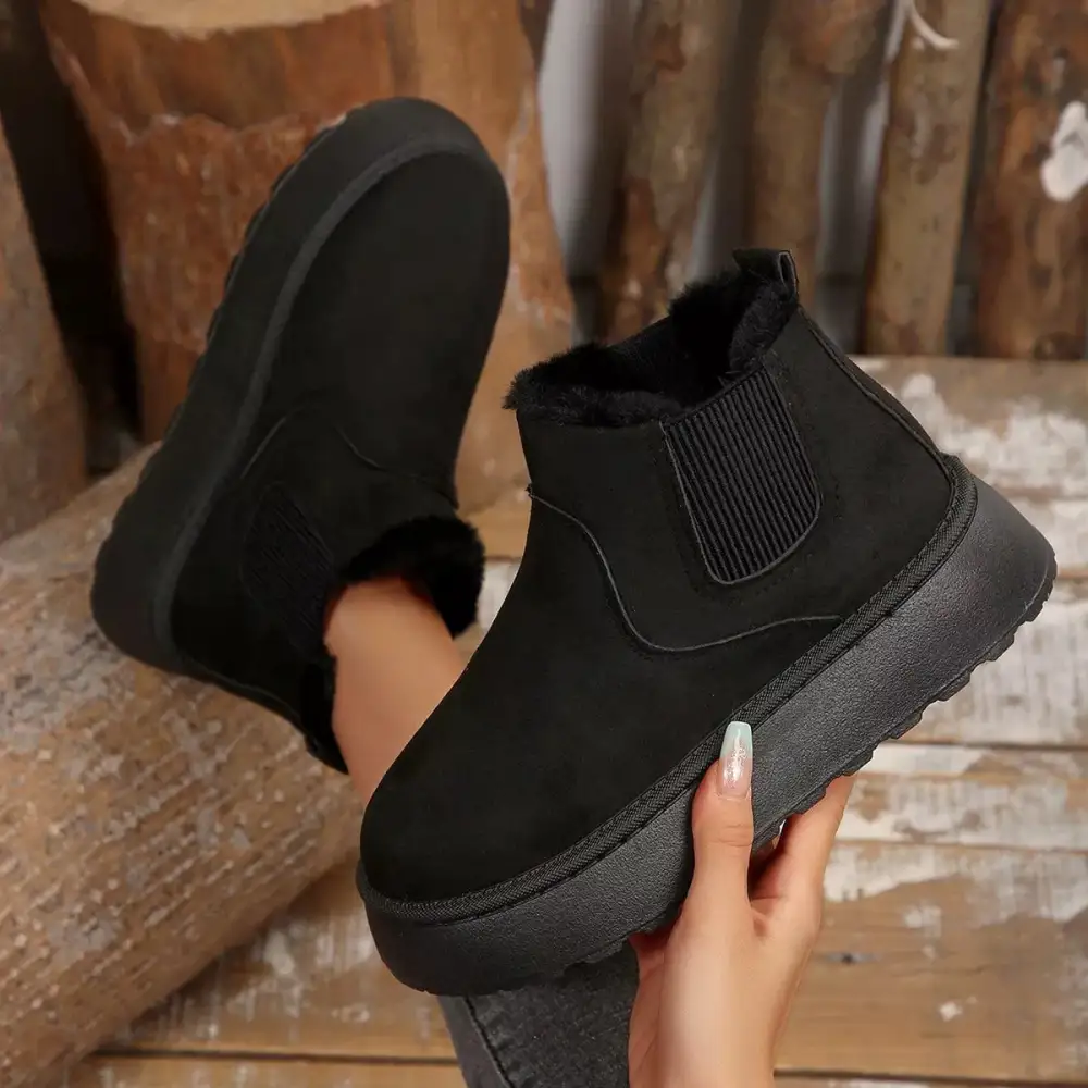 Fur Lining Platform Boots