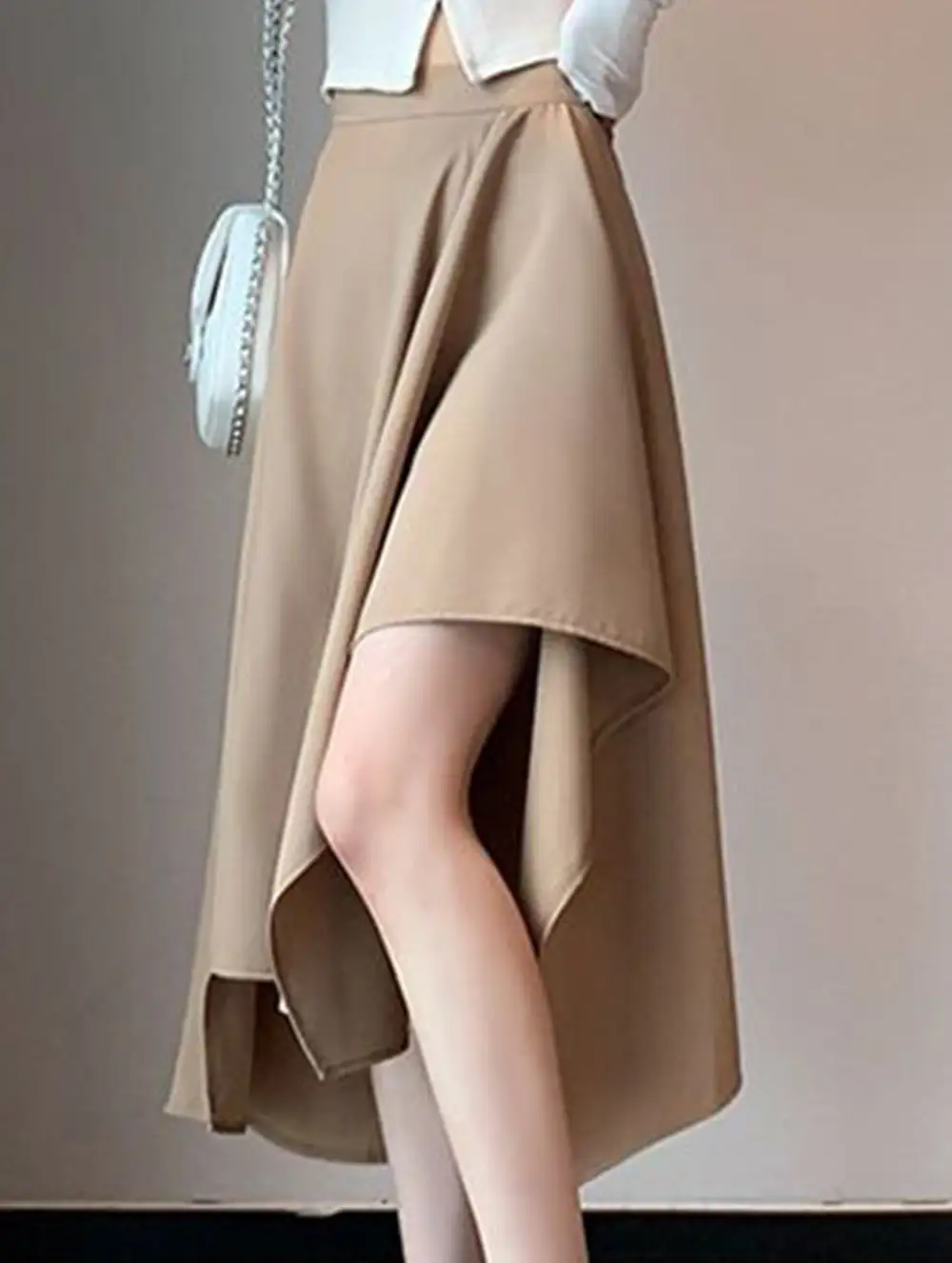 Irregular A-Line Midi Skirt