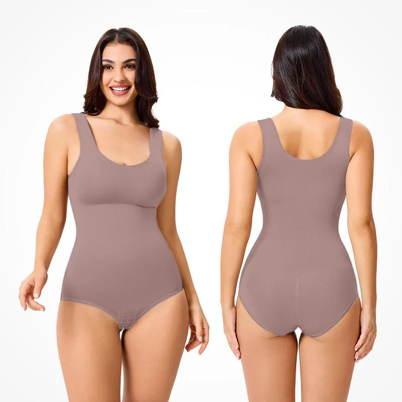 Women'S Clothing Minimalist Seamless Crewneck Bodysuits Shapewear, Basic Comfortable Fit Style Womenswear