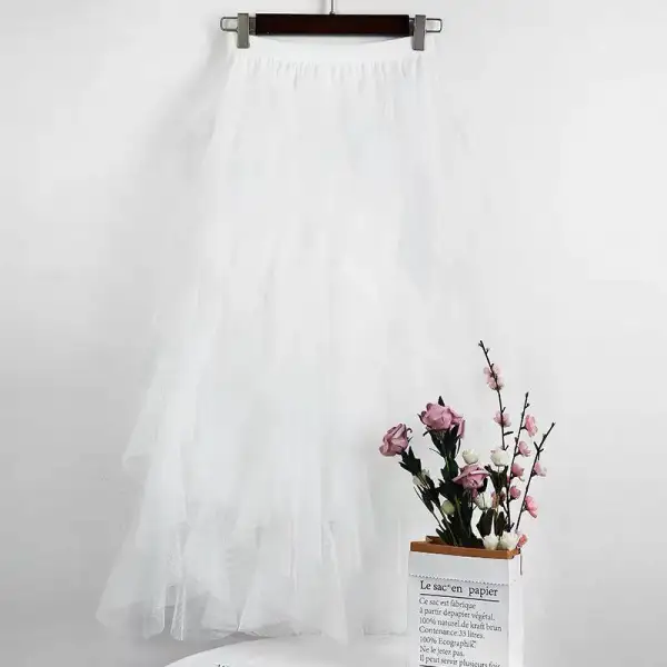 Everyday Polished Mesh Skirt