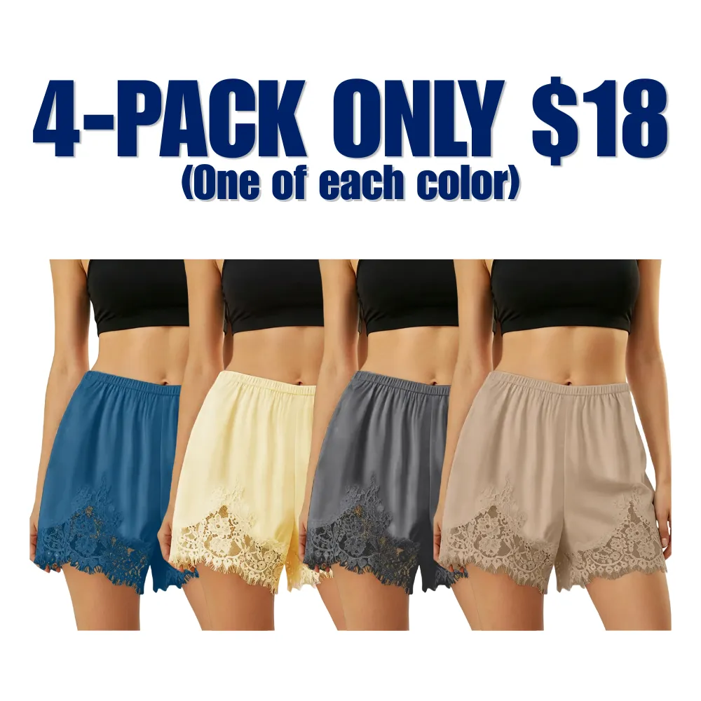 🔥Hot Sale💥Women's Satin Lace Shorts🔥12-PACK - All Colors Included