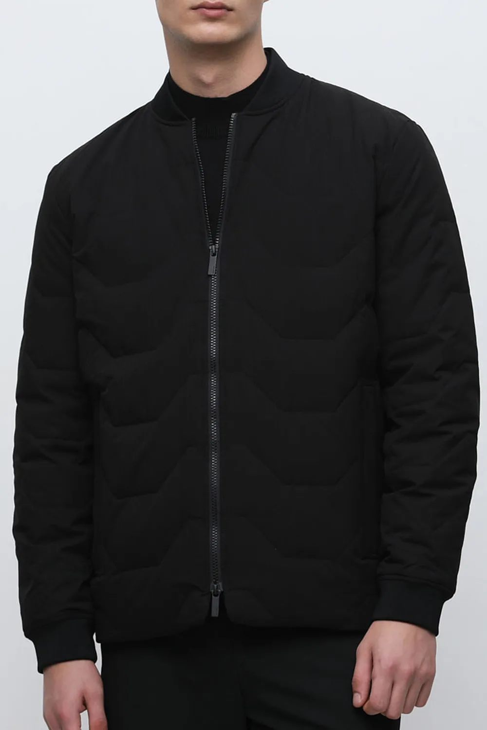 Green Quilted Bomber Jacket